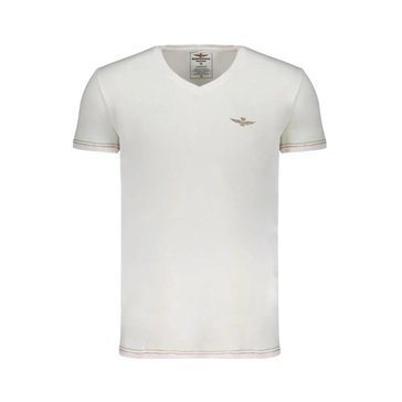 Cotton V-Neck T-Shirt with Print