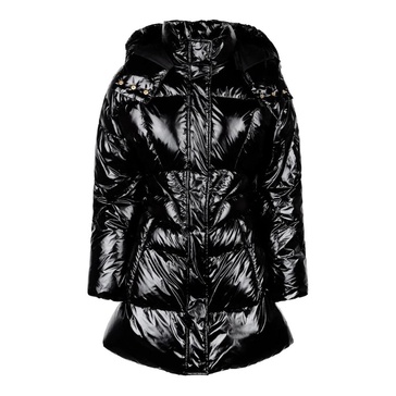 Black Glossy Puffer Jacket