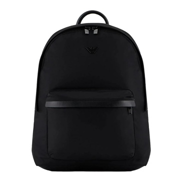 Nylon Backpack with Leather Details
