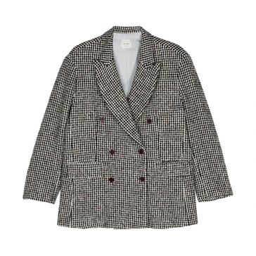 Houndstooth Double-Breasted Coat
