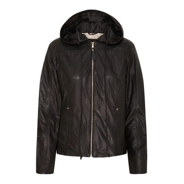 Soft Biker Jacket with Hood