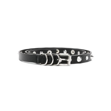 Black Leather Belt with Spikes