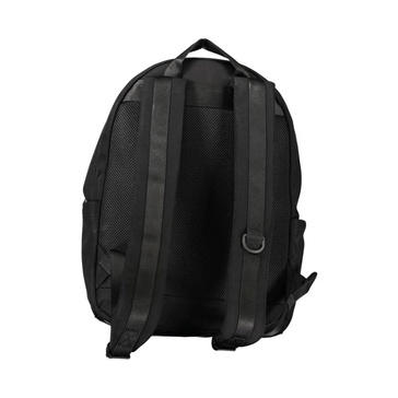 Black Polyester Men Backpack