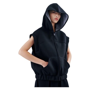 W NEW ORDER Gilet JACKET FLEECE Black