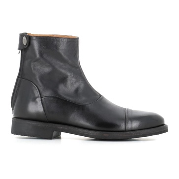 Black Leather Zip Boots Crafted