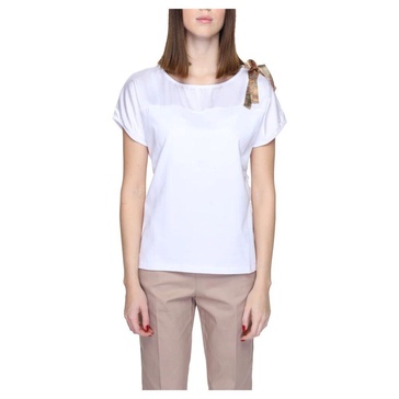 White Cotton Short Sleeve T-Shirt Women