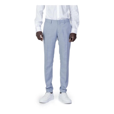 Light Blue Marl Trousers Zip Fastening