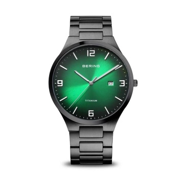 Men's Watch Titanium 40 mm Sapphire Glass Titanium Slim Design 10 ATM Bracelet with Titanium Elements 15240-728
