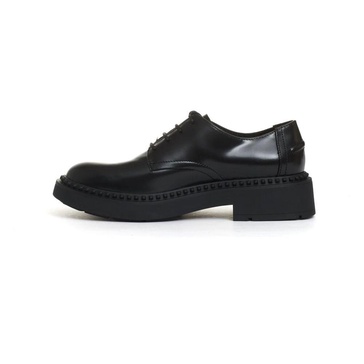 Black Leather Lace-Up Shoes