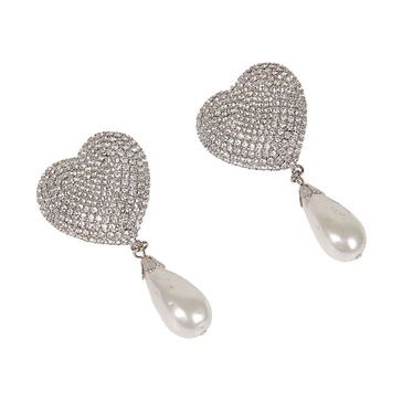 Heart-shaped Crystal Earrings