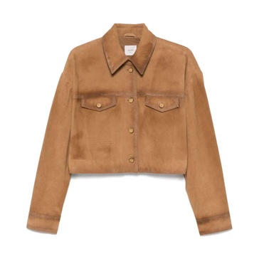Brown Button-Up Cropped Jacket