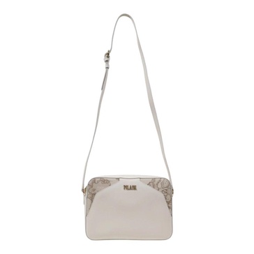 Beige Printed Shoulder Bag with Zip
