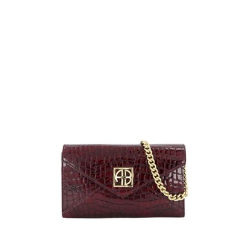 Burgundy Leather Small Clutch Shoulder Bag