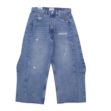 High Waist Straight Fit Denim Shorts