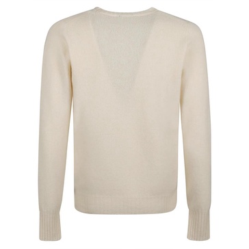 Beige Lambswool Crew Neck Sweater