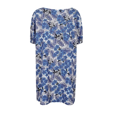 Short cotton dress with boat neckline