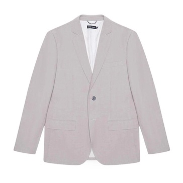 Grey Plain Button Blazer Spring/Summer
