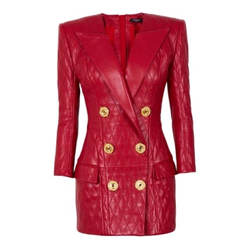 Short quilted leather dress