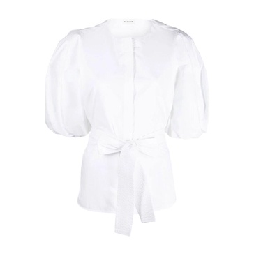 Puff-Sleeve Belted Shirt