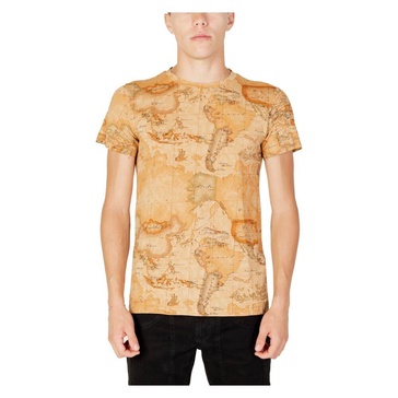 Beige Printed T-shirt Short Sleeves