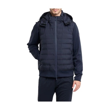 Navy Quilted Hooded Jacket