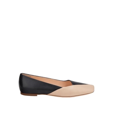 Square Toe Leather Ballet Flats
