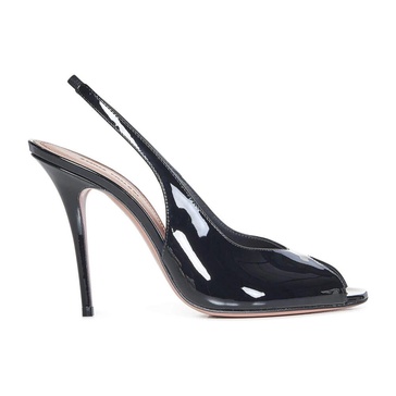 Black Peep Toe Stiletto Pumps