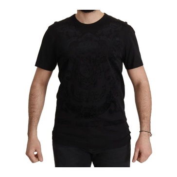 Baroque Velvet Print Crewneck T-Shirt
