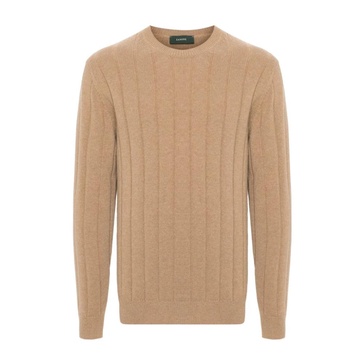 Brown Sweater with Girocollo Neck