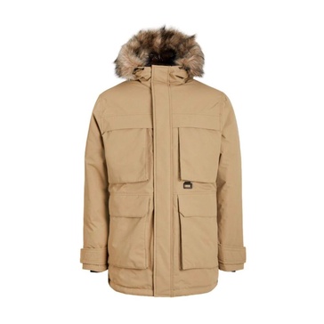 Windproof Parka Jacket with Fur Hood