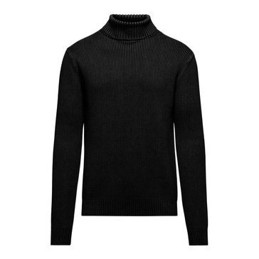 Warm Ribbed Cotton Turtleneck