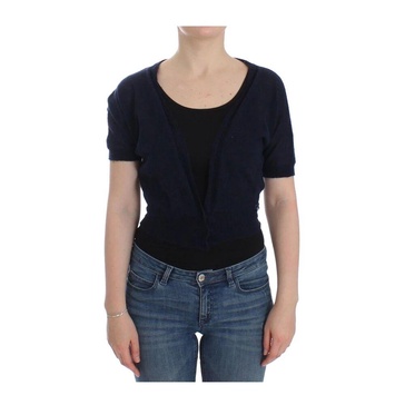 Blue Cashmere V-Neck Cardigan Sweater