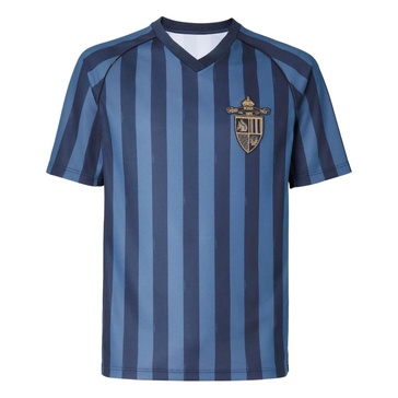 Blue V-neck Crest Polo Shirt