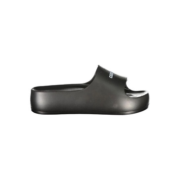 Black Polyethylene Platform Slippers