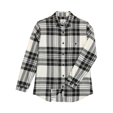 White Classic Checkered Flannel Shirt