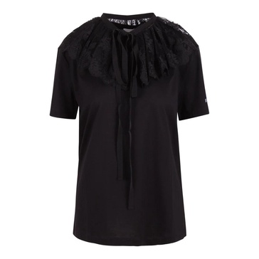 Lace Details Crewneck Cotton Top