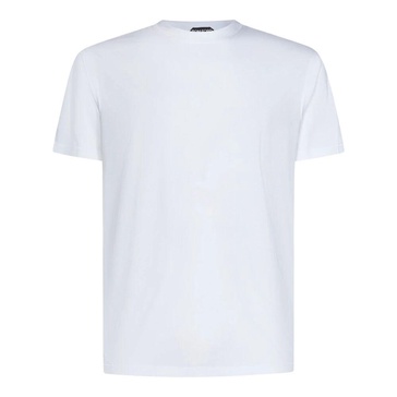 White Ribbed Crewneck T-Shirt