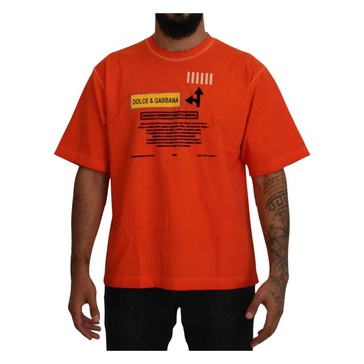 Elegant Crew Neck Orange Tee