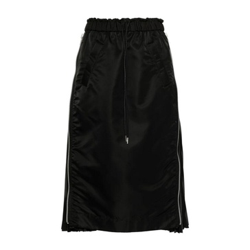Black Twill Skirt with Pockets