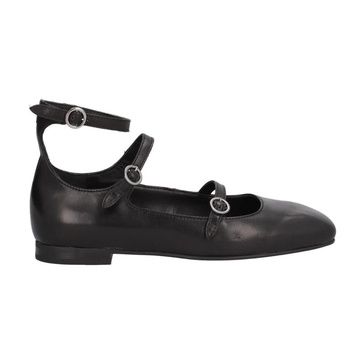Casual Black Leather Ballet Flats