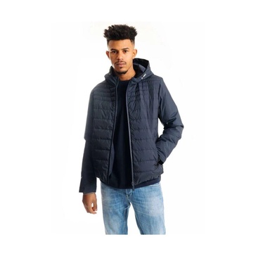 Blue Hooded Technical Jacket