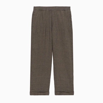 Linen blend high waist trousers