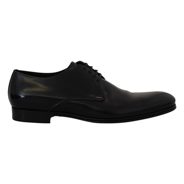 Elegant Black Leather Derby Shoes