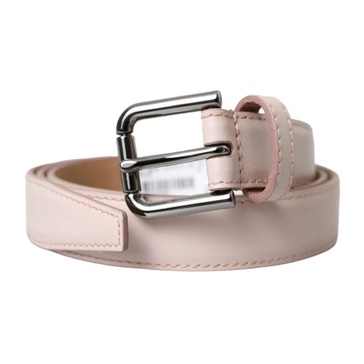 Light Pink Leather Metal Buckle Belt