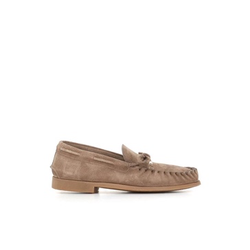 Beige Suede Moccasin Sandals