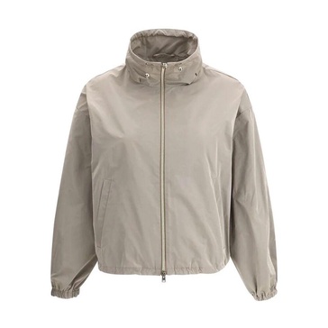 Waterproof High Collar Jacket with Double-Slider Zipper