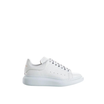 Classic Black Leather Lace-up Oversize Sneakers