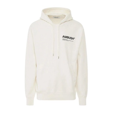 White Cotton Sweatshirt with Hood