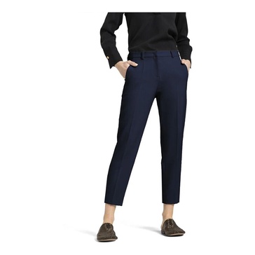 Cropped Trousers with Pressed Creases