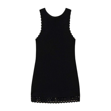 Black Sleeveless Round Neck Top